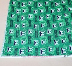 Hartford Whalers ~ Logo On Logo Pattern NHL Cotton Fabric 1/4 Yard 9” X 44”
