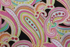 7 Yards Pink Brown Paisley Floral Fabric 100% Cotton 43×252″