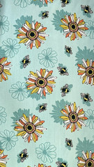 Quilting Fabric POLLINATE Aqua Art Gallery Fabrics BEES 100% Premium Cotton