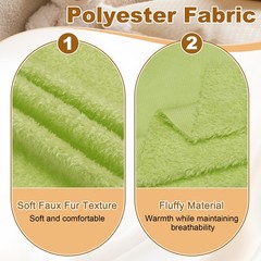 Faux Fur Fabric 20″ x 20″ Polyester Plush Fluffy Blanket for DIY Light Green