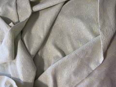 Vintage 70s Metallic/Lurex Yellow White Fabric BTY Slight Discoloration