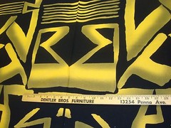 1 of 8 yds Cotton Ethnic Tribal print Cotton Black Yellow Craft Quilt 44″ w BTY