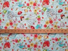 SEWING ITEMS MIRABELLE DRESS FORM SCISSORS THREAD MORE BLUE COTTON FABRIC FQ OOP