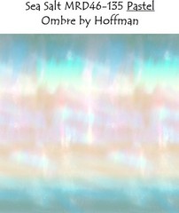 Sea Salt Ombre Cotton Quilt fabric Hoffman BTY MRD46-135 Teal Coral PASTEL