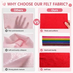 80 PCS Wool Blend Felt Sheets 12×12 Inch 30x30cm 1mm Assorted Colors Craft