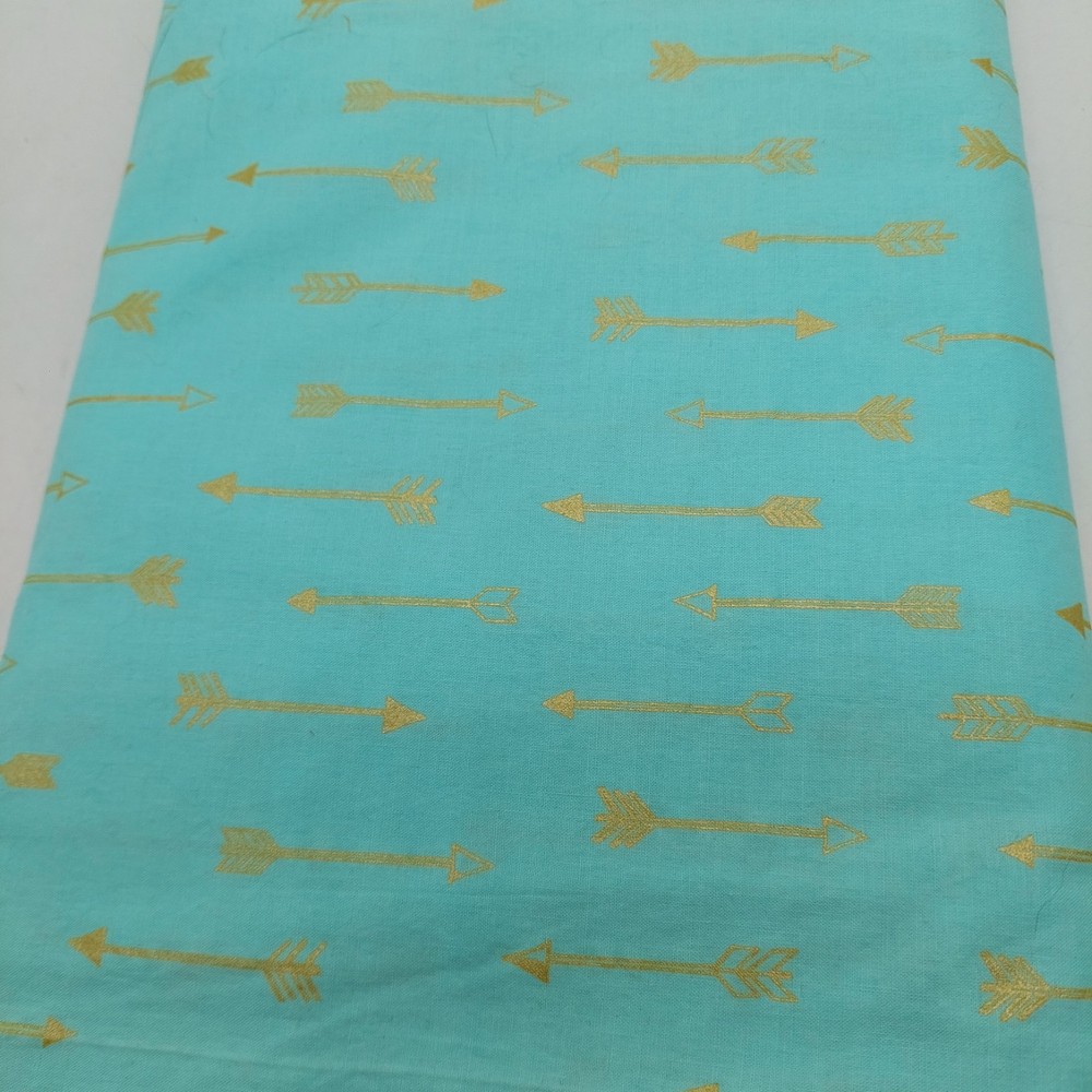 Michael Miller Fabric Blue With Gold Arrows 39×43