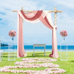3 Panel Wedding Arch Draping Fabric Dusty Rose Chiffon Sheer 30 In x 20Ft