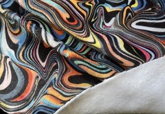 Super Soft Cuddle Fleece Digital Print Fabric Material LIQUID ART