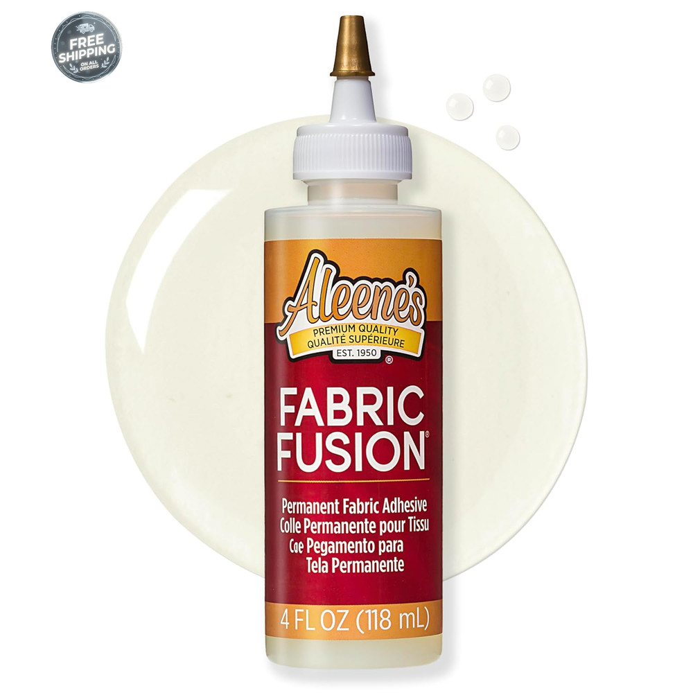 Aleene’s Fabric Fusion Glue 4 oz, Permanent and Washable Adhesive, No-Sew Fabric