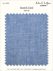 Soft Breathable Blue Cotton Linen Herringbone Fabric Summer Shirts Over Material