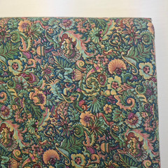 Vintage Peter Pan Cotton Fabric Blue Mauve Ferns Flowers – 7 Yards
