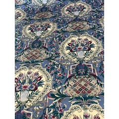 Vtg Margin Designs Upholstery Fabric Floral Vibrant Purple Lavender Chintz BTY