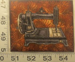FOUR Vintage Sewing Machine Iron On Applique Fabric Blocks Classics #522