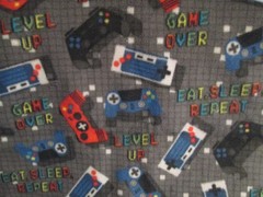 Game Over Video Game Fleece Fabric – 1-1/4 yards – 58″ wide