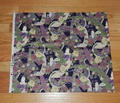 Set of 2 Kimono Collection – Hoffman Fabrics – 1 Yard Each – Mauve/Green/Purple