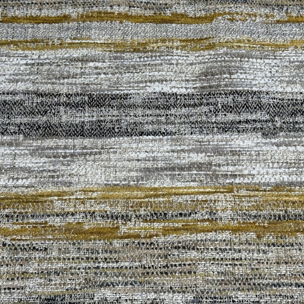 1yd Fabric Remnant Striped Tweed Gold Black Grey 56″ Wide
