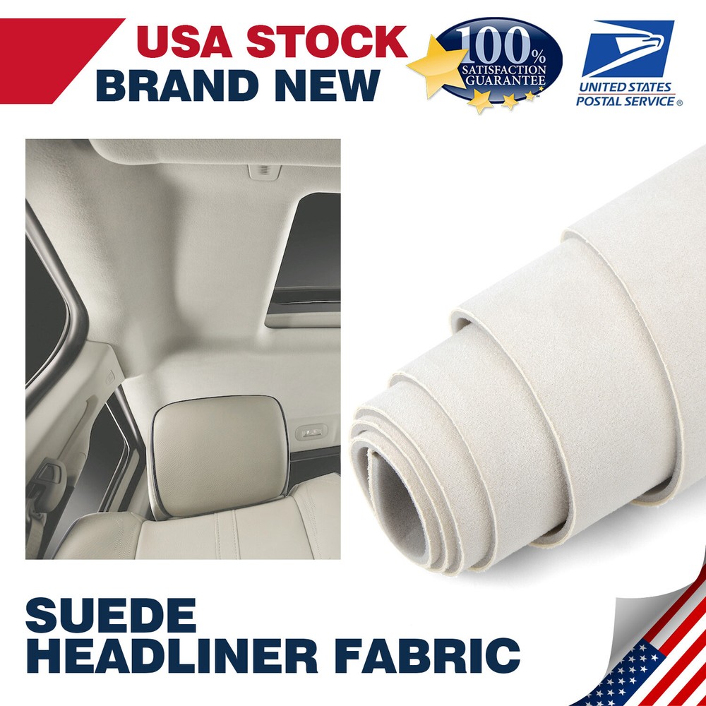 Beige Car Ceiling Fabric Repair Kit Headliner Material with Foam Backing 79″X59″