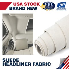 Beige Car Ceiling Fabric Repair Kit Headliner Material with Foam Backing 79″X59″