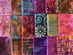 BATIK STASH BUILDER 8 Piece Mystery Fat Quarters Assorted Bright Batik 2 Yards