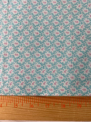 2 pieces cotton fabric / stripe floral 24″x 44″ and aqua & pink floral 34″ x 35″