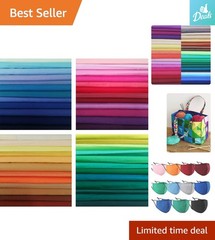 50 PCS 8″x8″ Precut Cotton Fabric Squares – Multi-Color Craft Fabric Bundle