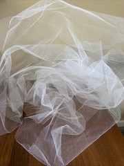 Vintage Net Fabric Nylon Stiff Dress Tutu/Tulle Veil Mesh Underskirt 56” X 58”