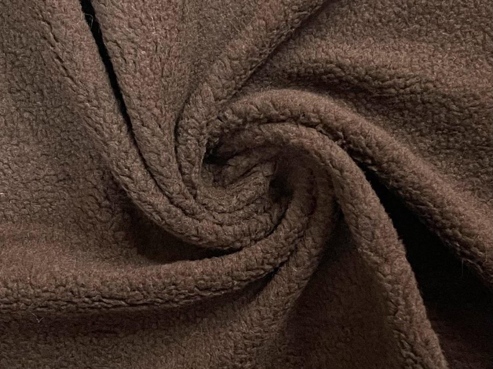 Faux SHERPA FLEECE Sheepskin Fabric Material BROWN