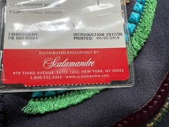 2+YDS Scalamandré Fabric Heavy Embroidery Blue Crewel KAYAPO PERROQUET 51″ x 88″