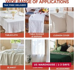 Simple&Opulence Cotton Linen Fabric 55″ Wide 4oz by The Yard, Lightweight Breath