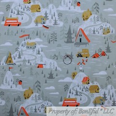 BonEful FABRIC FQ Cotton Quilt Brown Tan Chicken Wire Farm House Chic Fence SALE