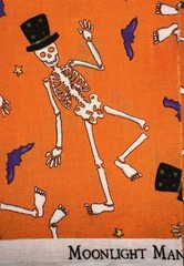 FERN Scrap 11×18″/9×22” HALLOWEEN *Moonlight Manor* Skeleton Ghoul Dance Fabric