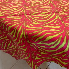 Vntg New Fabric “Crazy Zebra Pink & Misfits Green” #4780 Neon Pink/Lime Green