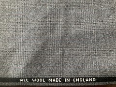 All Wool Classic Grey Prince of Wales Glen Plaid Fabric 3-2/3 Yds (132″ x 60″)