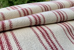 Grain Sack Fabric by the Yard, Ticking Fabric, French Country, Cottage Farmhouse