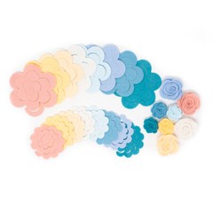 32 Wool Blend Felt 3D Roses Die Cut Applique Flowers – Spring Vacation