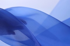 Blue Crystal Organza Fabric by the Yard, Sheer Shimmer Organza for Dresses