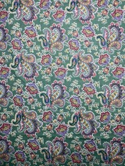 Vintage Cranston Paisley Sage Green Cotton Quilting Fabric Spring Floral 2.75 yd