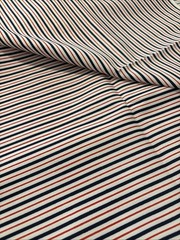 VTG Cotton Fabric Klopman Mills Red Blue White Stripe 2.5 yds x 44″ 1970s NEW