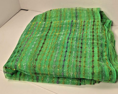 Vintage Green Metallic Lurex Sheer Fabric 7.5 Yds x 52” Iridescent