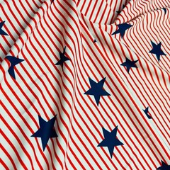 Stars and Stripes American print Nylon Spandex Fabric 4 Way Stretch By Yard for