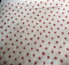 Vintage Delicate Fabric White with Mini Strawberries Fabric 2 Yards 72”x 44”