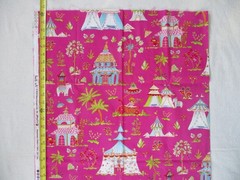 1 YD OOP~Cotton Haute Girls Toile Free Spirit Westminster Fibers Hot Pink+Multi