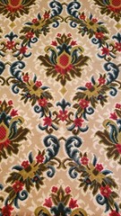 Vtg Fabric Kruse House N Home Fabrics & Draperies 46″ x 50 Red, Blue, Green