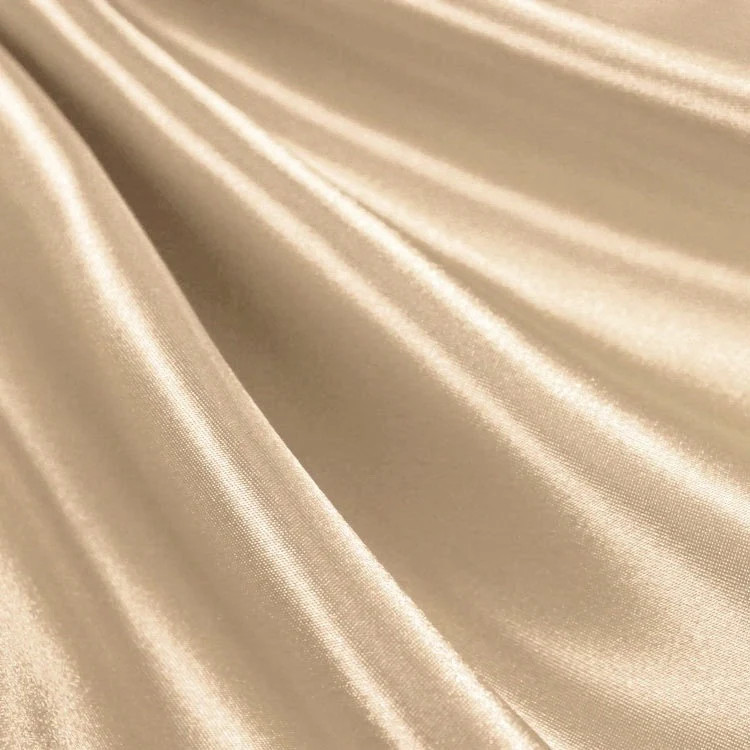 Eliza LIGHT CHAMPAGNE Shiny Heavy Bridal Wedding Satin Fabric by the Yard – 100
