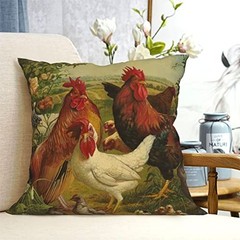 OGNOT Chicken Farm Cushion Cover 16×16 Inch Decorative Throw Pillow Case