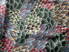 Vtg Stanley King Studio Soil & Stain Repeller Screen Print Floral Fabric 59×56″