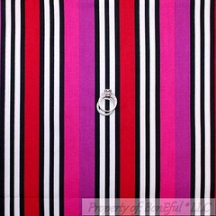 BonEful Fabric FQ Cotton Quilt Black White Red Pink B&W Purple STRIPE Holiday US
