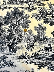 Fabric by the meter and tablecloths | Toile de Jouy model 2 various colors | height 305cm