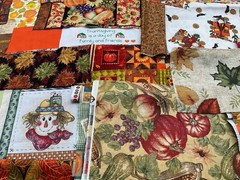 Thanksgiving Fall Autumn Fabric Scraps Quilting Slow Junk Journals Vintage – 30