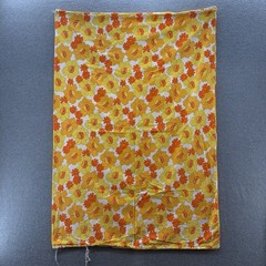 VTG 60s 70s Flower Power Fabric Yellow Orange Floral 2.5 Yards MOD Duvet Cover